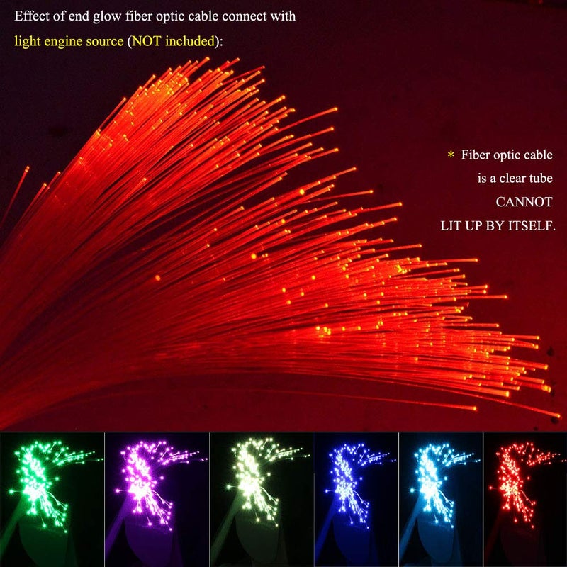 AKEPO Fiber Optic Light End Glow Cable 200pcs Ð¤0.03in(0.75mm) 6.5ft/2m PMMA Plastic Cable for LED Star Ceiling Sky Light Kit and Fiber Optical Lighting Decoration (Without Light Source) - Image 3